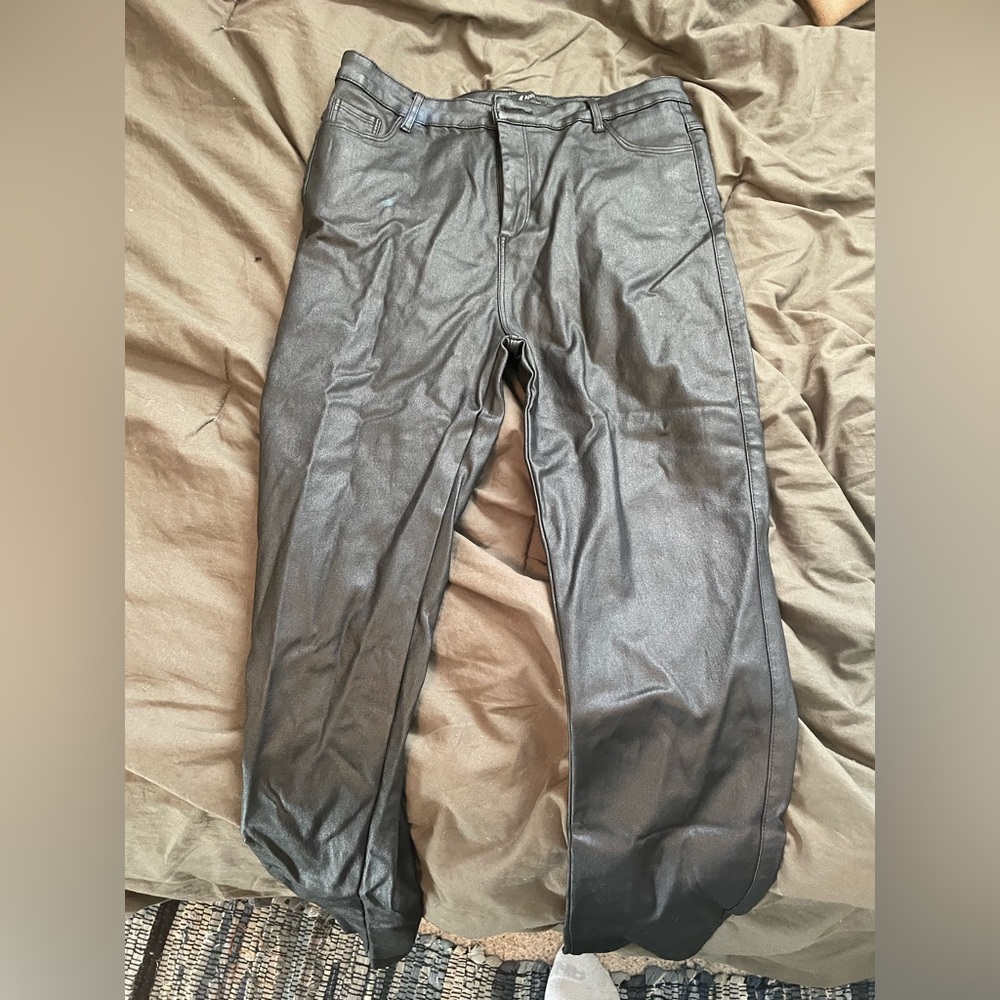 Faux leather pants
